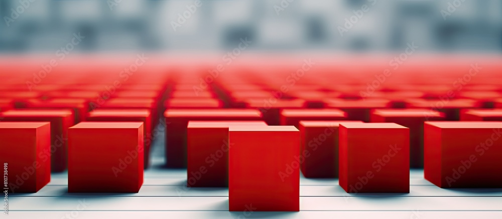 Poster A red block in a crowd stands out leaving ample copy space in the image