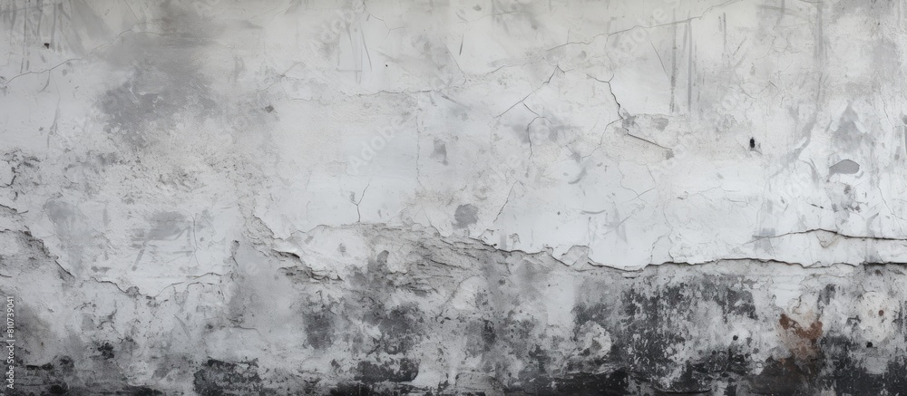 Poster Aged wall with a textured surface portraying a mix of white and black concrete suitable for use as a background in images or designs. Creative banner. Copyspace image