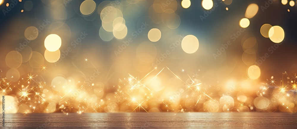 Aufkleber an exquisite holiday themed backdrop adorned with twinkling bokeh lights and star patterns providing