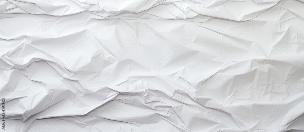 Poster Wrinkled white paper with an abstract texture serves as the background of the copy space image