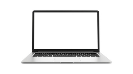 Laptop isolated on transparent white background, clipping path