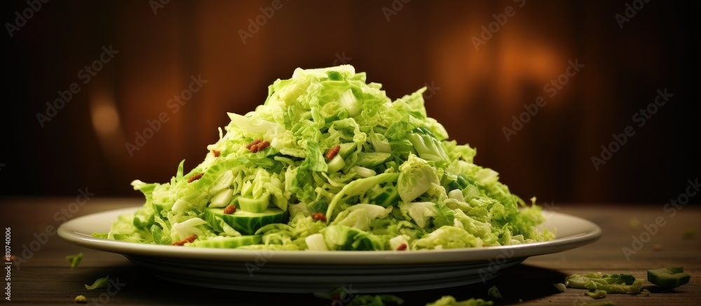 Aufkleber A delicious cabbage salad on a plate with ample copy space for text