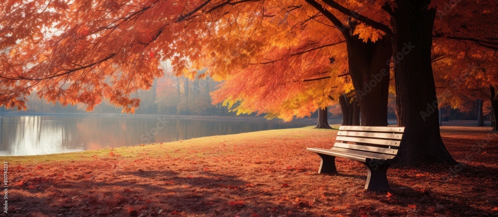 Poster a vibrant display of autumn leaves provides a picturesque backdrop for outdoor activities in the par