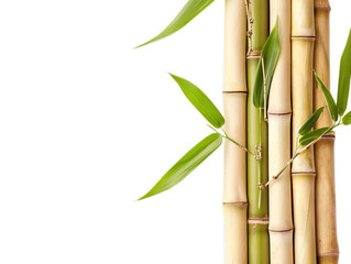 a few stalks of bamboo against a black background.
