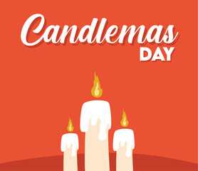 Obraz premium happy candlemas day with burning candles