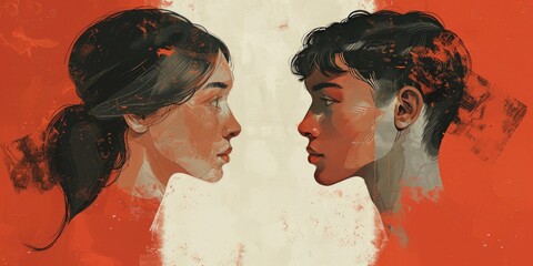 Extra-wide people Illustration of overlapping head profiles