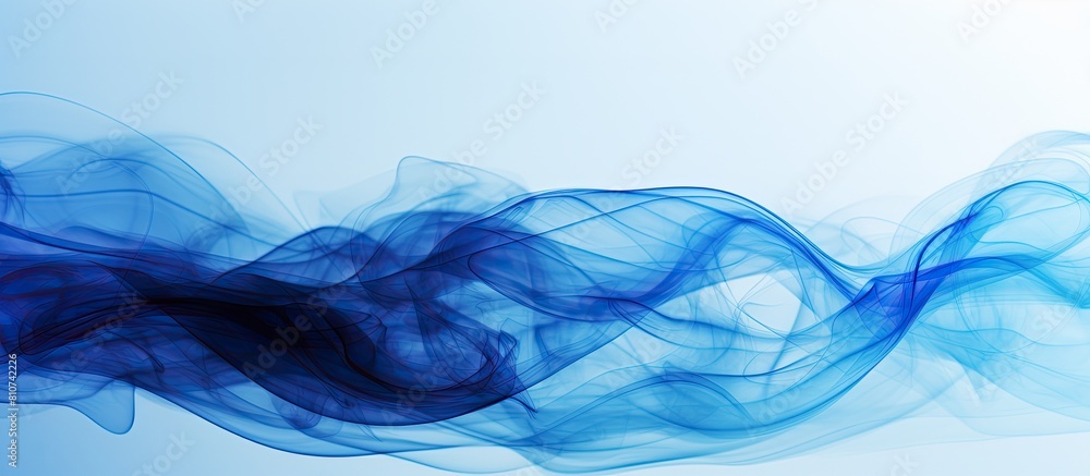 Poster A serene image of blue smoke against a pristine white backdrop. Creative banner. Copyspace image