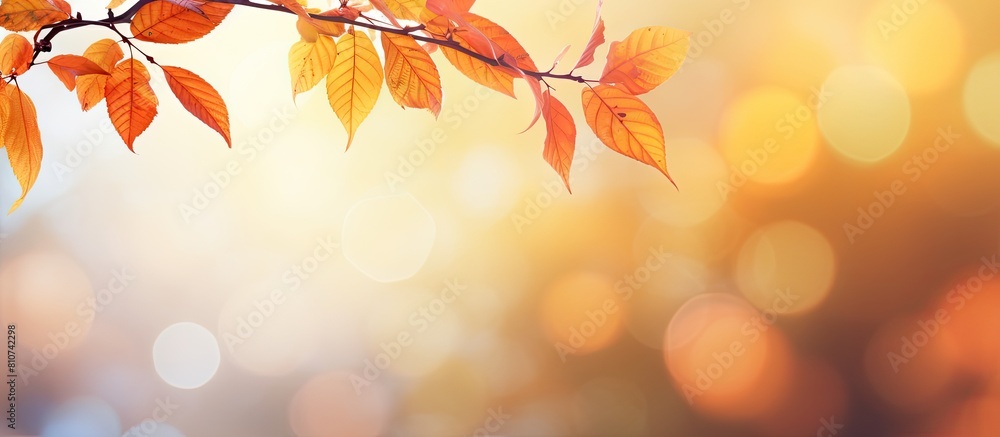 Poster autumn time with a picturesque background of beautiful colorful tree leaves in a natural setting cre