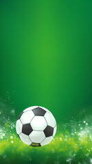 Naklejka premium Soccer ball on green background