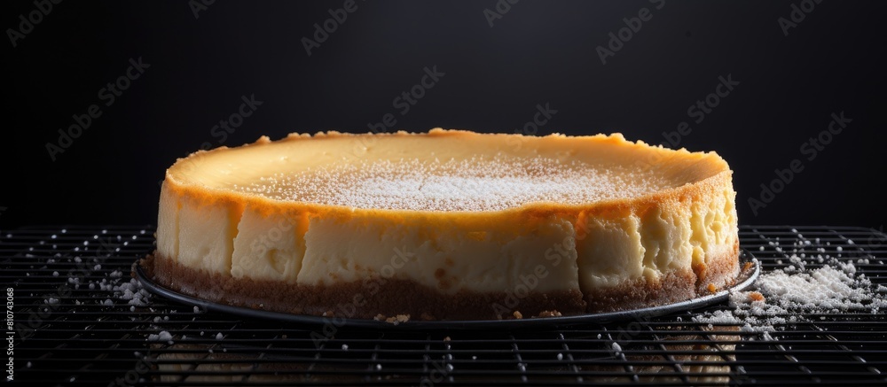 Aufkleber a tantalizing copy space image of a cheesecake captured from a side perspective resting on a cooling