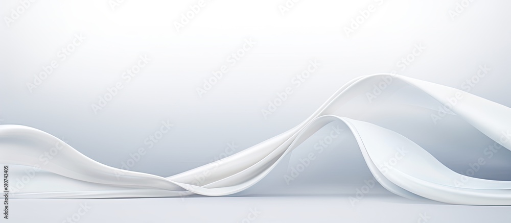 Poster White background with an isolated silk ribbon providing ample copy space in the image