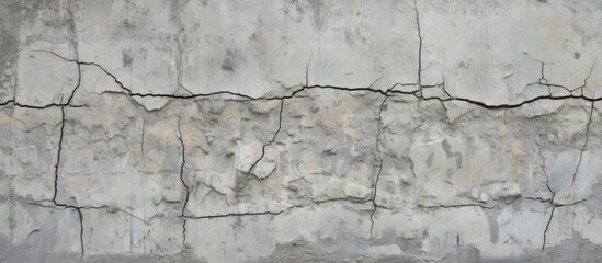 An aged concrete wall with cracks patterns and lines perfect for a background copy space image