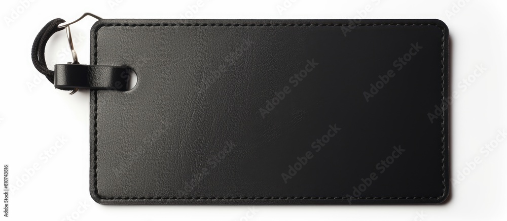 Aufkleber Isolated on a white background there is a black tag with a string providing ample space for adding text or images 157 characters