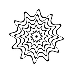 Abstract Wavy Lines Circle Design Element. 