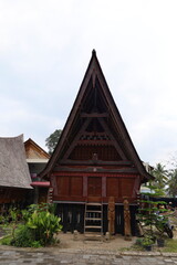 Traditional wooden house of Batak people of the Tarot located in Lingga village and Lake Toba,...