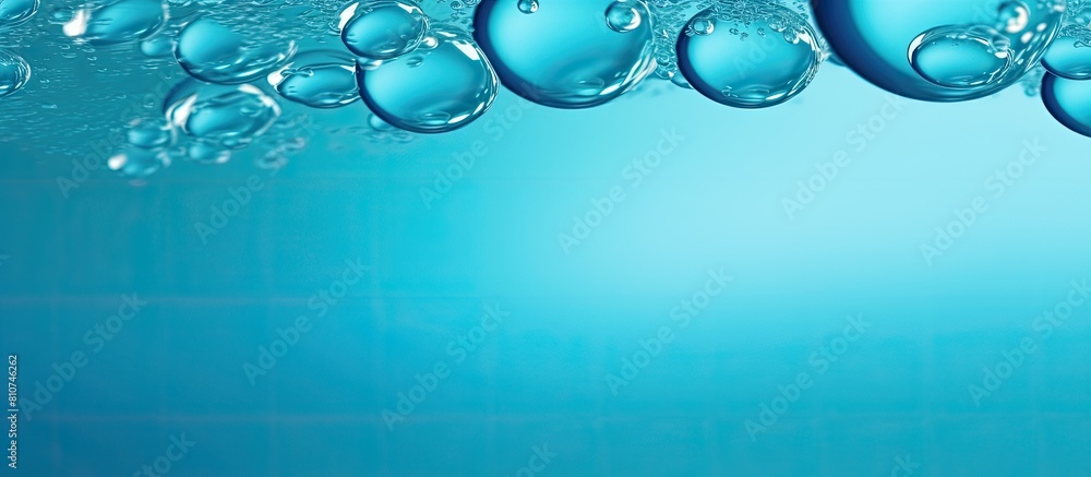 Poster a vibrant macro abstract image showcases round bubbles of carbon dioxide floating in the translucent