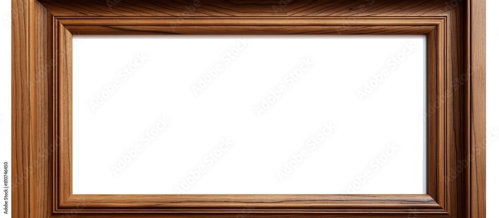 Aufkleber A wooden picture frame stands alone on a white background ready to showcase a copy space image with its included clipping path