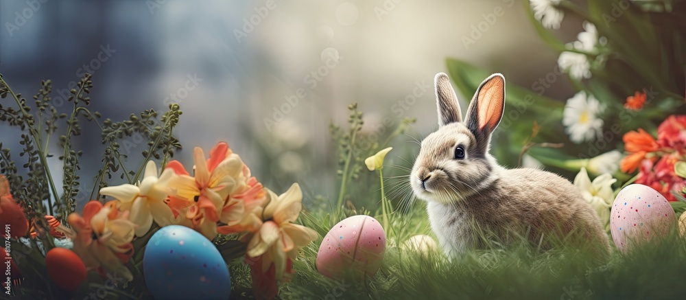 Aufkleber easter themed image with space for copy. creative banner. copyspace image