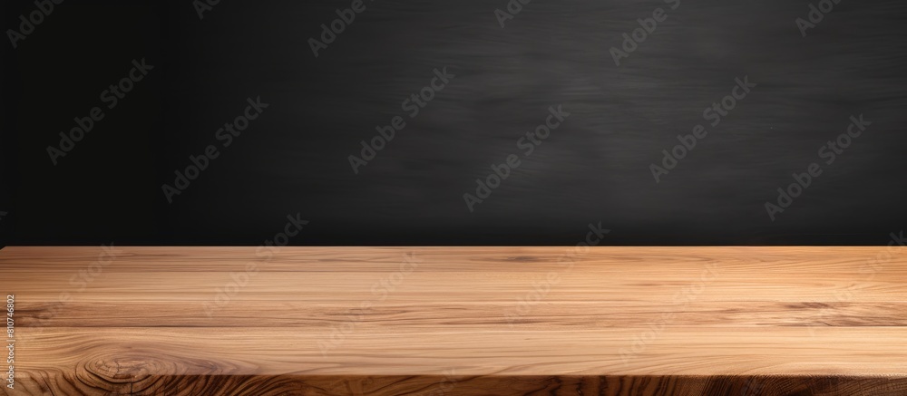 Aufkleber A copy space image showcasing the perspective view of a wooden table top corner on a black background complete with a clipping path and a template for mock up purposes