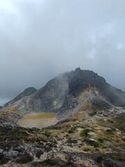 Mount Sibayak active volcano overlooking Berastagi in North Sumatra, Indonesia