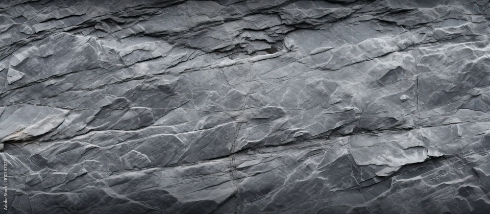 Poster Copy space image of a gray stone with an embossed surface showcasing a textured granite pattern