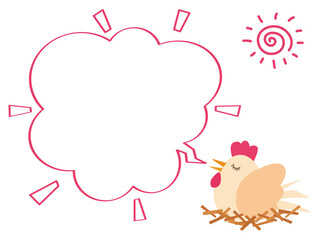 可愛いニワトリのフレーム