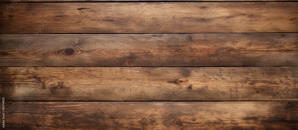 Poster Top view of a copy space image showcasing an aged and rustic wooden surface such as a table or floor