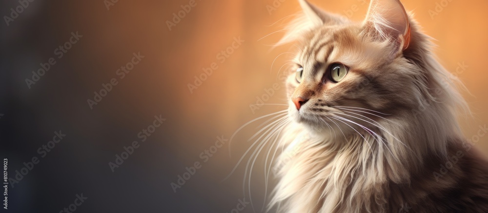 Poster a copy space image of a cat with light brown fur in a portrait