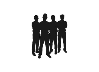 Business man Standing set silhouette. Set of different People Standing and walking. Flat vector illustrations. Group of business people. Set of businessman. isolated on white background.