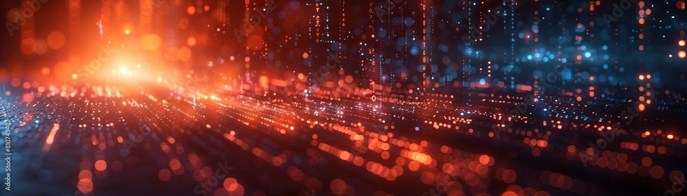 Poster visualizing the fluctuating patterns of the stock market through digital art techniques