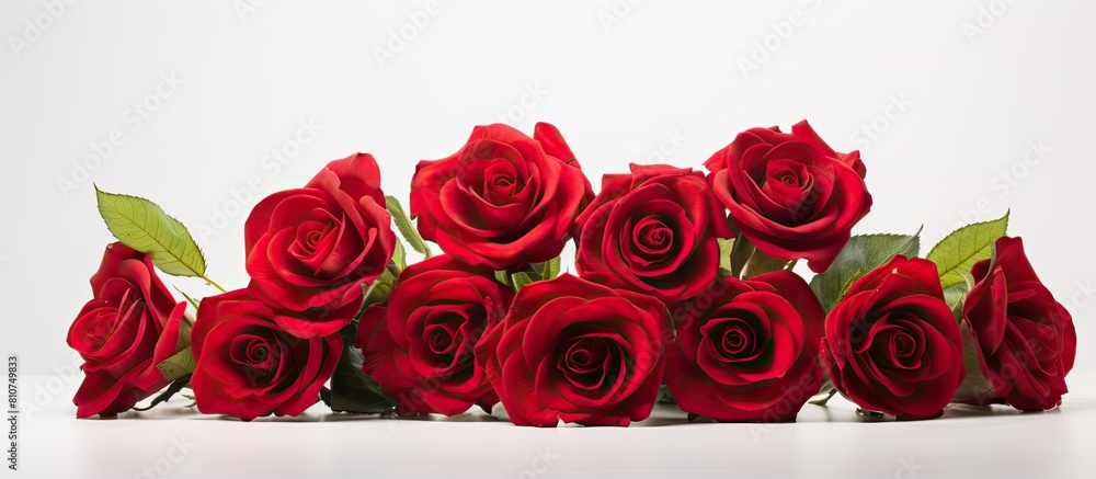 Aufkleber a stunning image featuring vibrant red roses set against a crisp white background perfect for adding