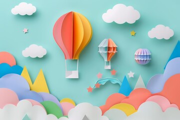 Obraz premium Trendy art paper collage design of sales strategy in paper art styles, with a banner template best copy space