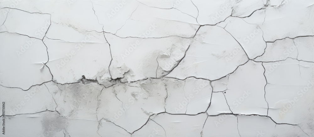 Aufkleber The close up view captures the intricate details and cracks on the white aged concrete walls creating a visually compelling copy space image