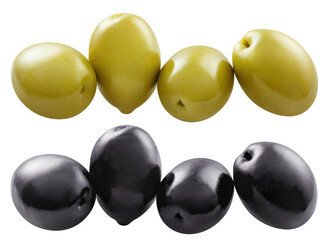 Set of delicious olives cut out