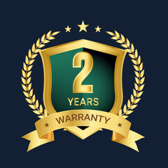 2 years warranty vector badges, logo, label and images