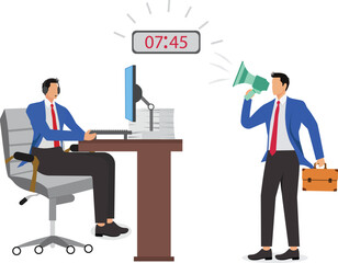 Digital clock Time pressure Businessman overworked