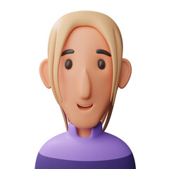 Girl avatar 3d illustration