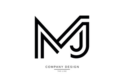 MJ, JM Abstract Letters Logo Monogram Design Font Vector Icon