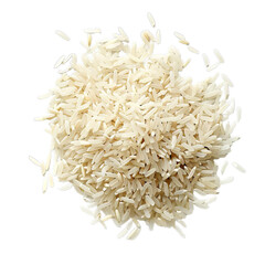 White rice is a staple food in many cultures around the world isolated on transparent background.