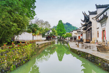 Ancient Towns, Ancient Buildings, and Rivers in the Mountainous Areas of Anhui Province, China