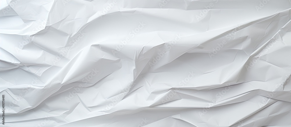 Poster The crumpled paper has a white color texture background perfect for a copy space image