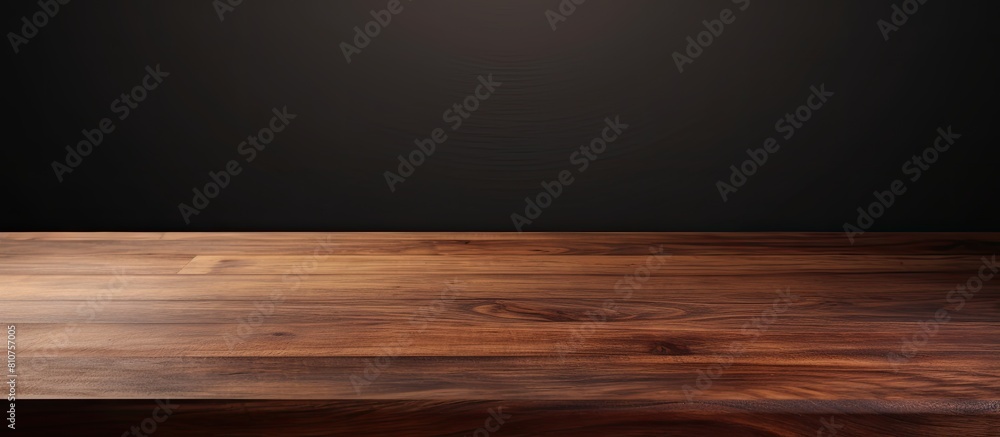 Aufkleber A copy space image showcasing the perspective view of a wooden table top corner on a black background complete with a clipping path and a template for mock up purposes