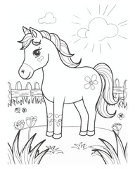 Animal coloring book page 
