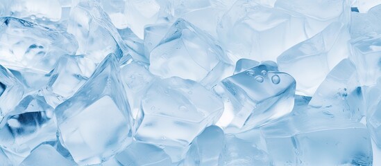 A detailed view of pure white ice with ample space for copying images