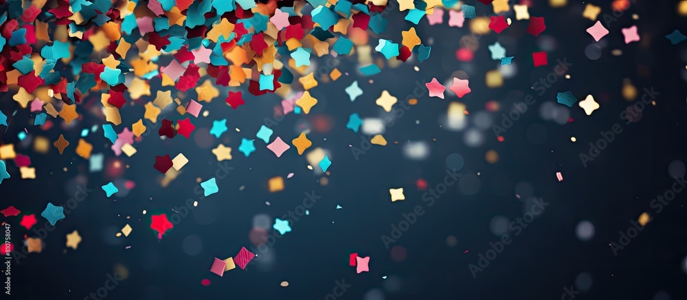 Poster Abstract geometric paper background with confetti creating a festive concept Great for showcasing your design Copy space image available