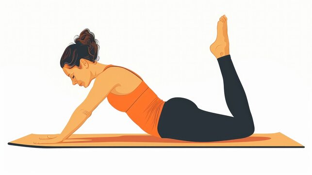 woman doing yoga pose on mat clip art preview