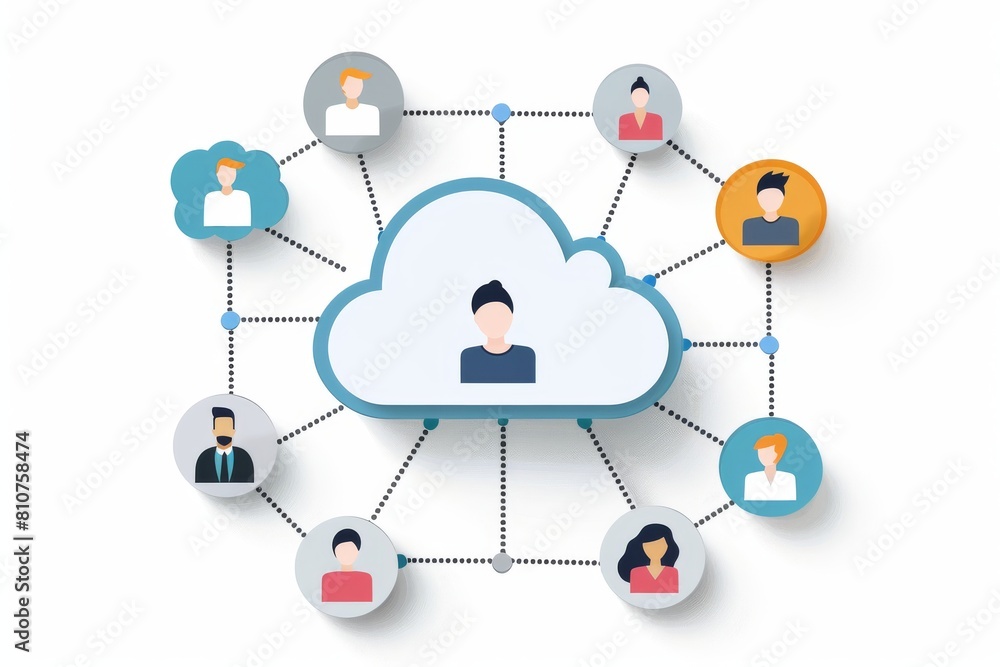 Aufkleber global communication in business cloud deliverys digital collaboration technology,ed by shared files