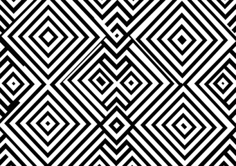 Fototapeta premium Black and white seamless pattern. seamless geometric pattern. Grunge seamless pattern with zigzag lines, triangles and dots. Hand drawn bold geometric shapes.