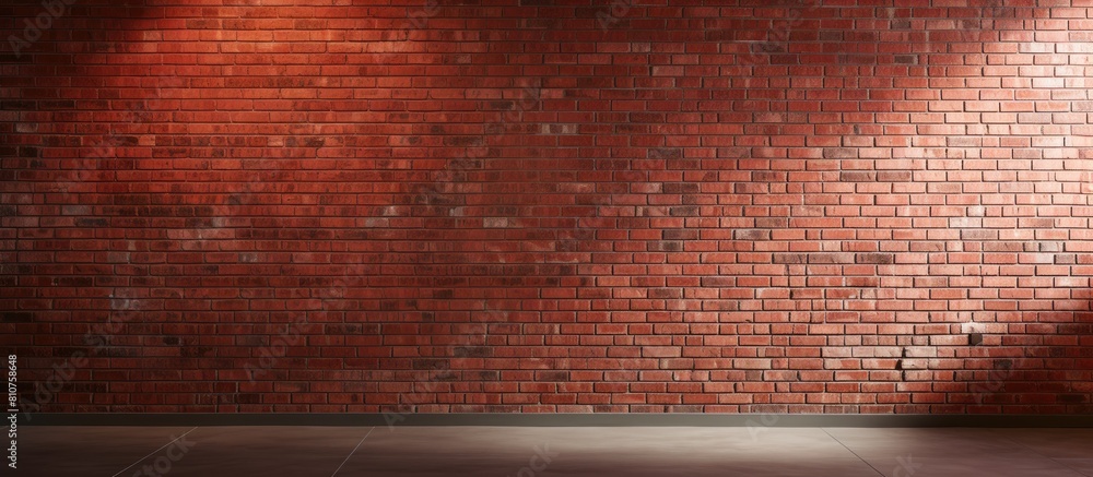 Poster A textured red brick wall with light and shadow creating an abstract background This copy space image showcases the concept of structure and can be used as a wallpaper