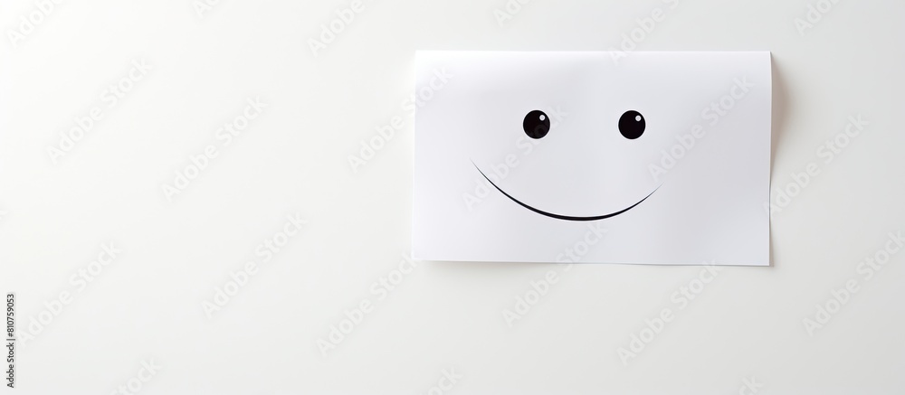 Aufkleber a face with a look of amazement is displayed on an adhesive note which is positioned against a white